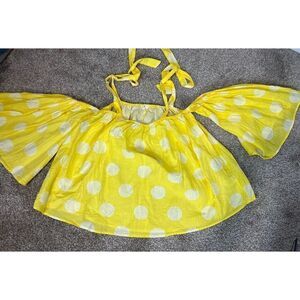 Easel cotton women yellow top size S